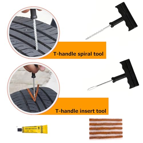 CO2 Tire Repair Kit with Inflator for Tubeless Tires, Motorcycle ATV UTV