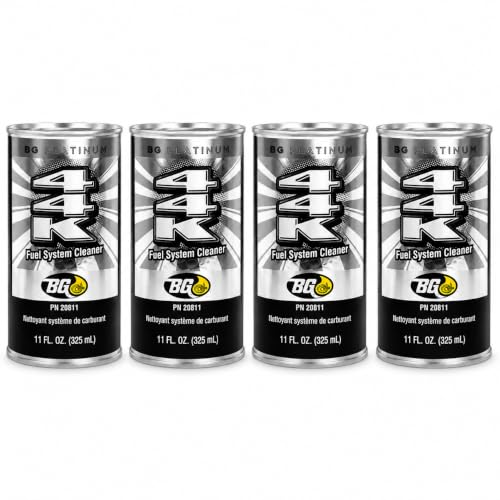 BG Platinum 44K Fuel System Cleaner – 4 Pack 11 oz Cans – Fuel Injector Cleaner & Power Enhancer, Cleans Injectors, Intake Valves & Combustion Chambers, Restores MPG (PN 208)