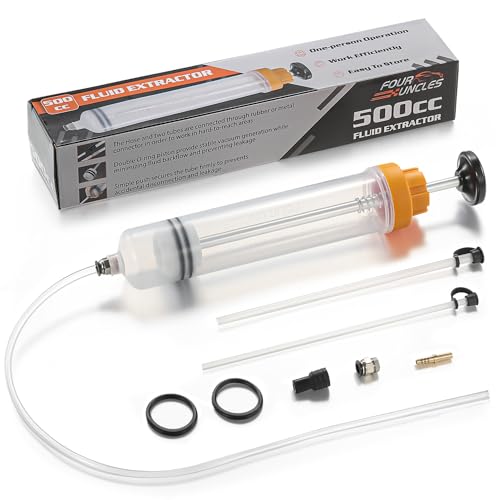 FOUR UNCLES 500cc Fluid Transfer Syringe with Hose for Oil Service - size: 500cc(70cm hose)