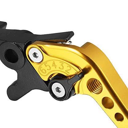 Motoforti Adjustable Brake Clutch Levers for Honda CBR250R 2011-2013 Gold Tone Aluminum Alloy 1 Pair - color: Gold Tone
