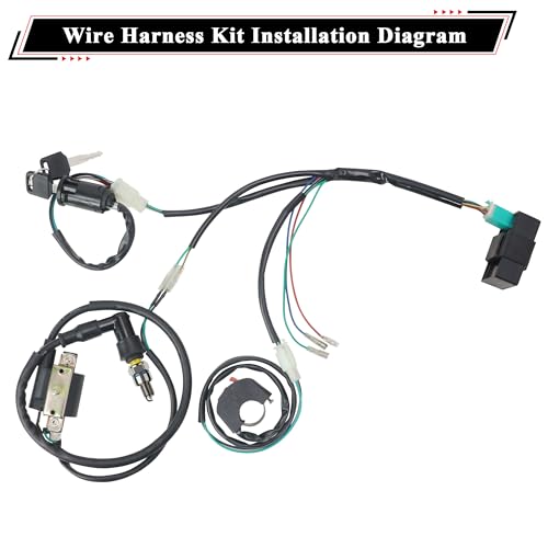 Rebuild Kick Start Dirt Pit Bike Wire Harness Wiring Loom Kit - color: Yellow A7TC Spark Plug