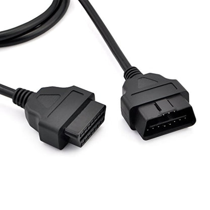 iKKEGOL 5ft 150cm 1.5M OBD-II OBD2 16 Pin Auto Car Male to Female Extension Cable Diagnostic Extender Cord Adapter (Pack of 2) - size: OBD (Pack of 2)