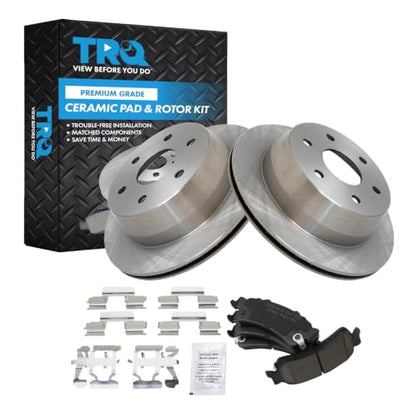 TRQ Rear Ceramic Brake Pad & Rotor Kit - style: BKA11192