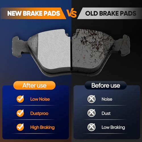 ECCPP Front Rear 8pcs Ceramic Brake Pads Kits fit For BMW For X3 2004-2010 - size: Front D946-7592 + Rear D683-7427