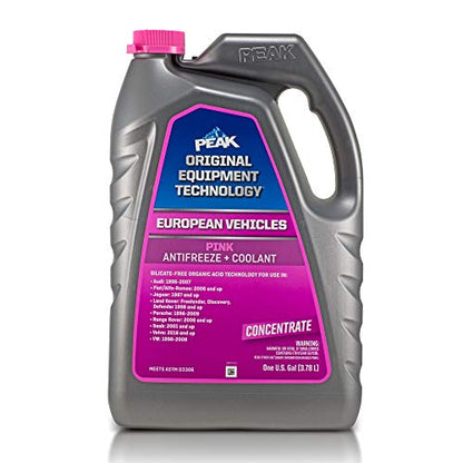 PEAK OET Extended Life Pink Concentrate Antifreeze/Coolant for European Vehicles, 1 Gal. - size: Concentrate