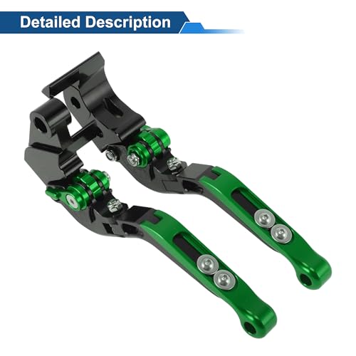 Short/Long Brake Clutch Levers for Kawasaki Ninja ZX6R 00-04 Black - color: Black Handle Green End