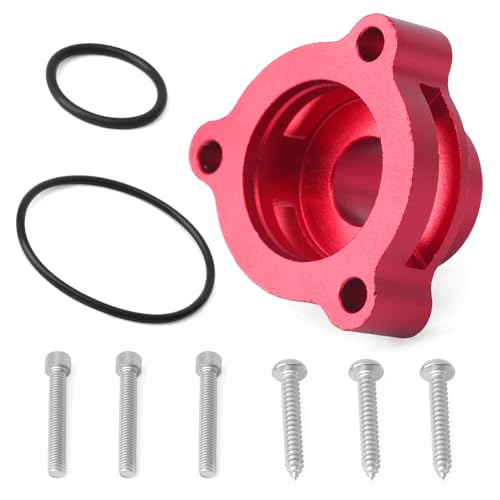 Blow Off Valve Adapter Replacement for Chevy Silverado Colorado for GMC Sierra Canyon for Cadillac CT4 2.7L Turbo 2019 2020 2021 2022 2023 2024 2025, Aluminum Red Replacement for BOV Adapter