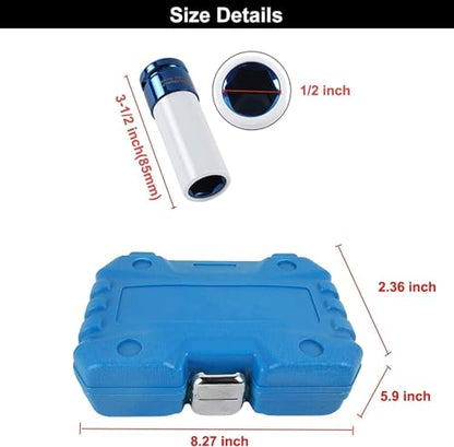 21PCS Wheel Lock Removal Kit, Fxsomgt Wheel Lock Key Automotive Wheel Anti-Theft Lock Lug Nut Screw Remover Key Socket Tool Set with 1/2 inch (12.7mm) Socket Adapter Compatible for BMW & Mini Series