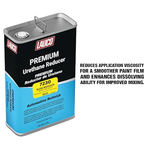 LAUCO Slow Urethane Grade Reducer (7230), 2 Gallons, 75°F - 95°F - For Automotive Paint and Industrial Paint Use - High Performance Automotive Grade 7230 - style: Slow - Two Gallons