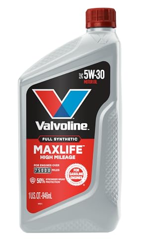 Valvoline MaxLife High Mileage Full Synthetic 5W-30 Motor Oil 1 Quart - size: 1 qt (Pack of 1), style: Full Synthetic High Mileage