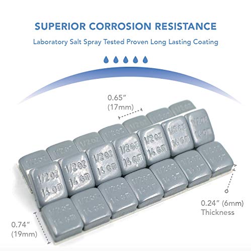 CKAuto 1/2oz, 0.5oz, Adhesive Stick-On Wheel Weights Gray 4Boxes 252oz Case - color: Grey, size: 504PCS
