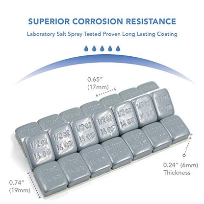 CKAuto 1/2oz, 0.5oz, Adhesive Stick-On Wheel Weights Gray 4Boxes 252oz Case - color: Grey, size: 504PCS