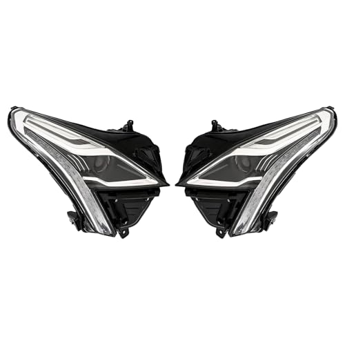 LED Headlight Assembly Left+Right Side for 2020-2023 Cadillac XT5, Complete All-LED System with DRL, Driver/Passenger Side Direct Replacement Headlamps Assy, Black Housing (OEM: 84849606/84849607)