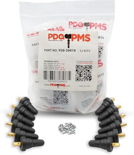 Wheel Accessories Parts PDQ TPMS 12 Pack Replacement Rubber Snap-in Valve Stem for Chevrolet GMC Ford Equivalent to: None, OEM: TPMS-76 - size: 12 PC - Black, style: Short GM Ford