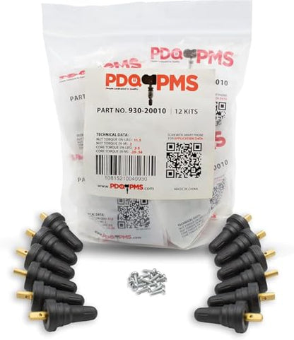 Wheel Accessories Parts PDQ TPMS 12 Pack Replacement Rubber Snap-in Valve Stem for Chevrolet GMC Ford Equivalent to: None, OEM: TPMS-76 - size: 12 PC - Black, style: Short GM Ford