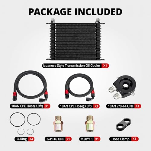 EVIL ENERGY 15 Row Oil Cooler Kit, 10AN Engine Cooler Radiator Universal - size: 15 Row