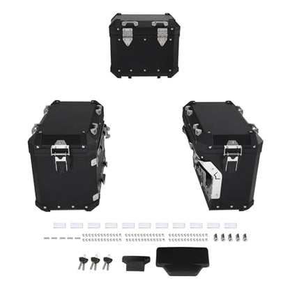 TCMT Trunk Top Box Saddlebags Side Case Fit For BMW R1200GS/R1200GS Adventure 2013-2018 R1250GS 19-24 F850GS/F850GS Adventure 17-22 F900GS 23-25 - color: Black, size: Saddleabg & Trunk Set