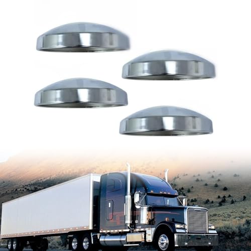 4PCS Rear Wheel Hub Cap Covers for Semi Truck Metal 8" Dome Style