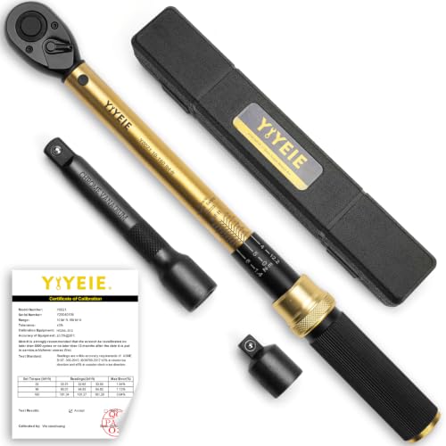 YIYEIE 1/2" Drive Click Torque Wrench Set 3PCS, 10-180 FT-LB/13.6-244.1 Nm - size: 1/2″ 3PCS