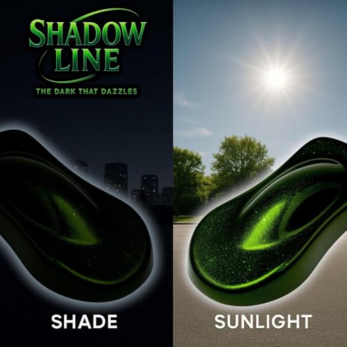 LiME LiNE Shadow LiNE Automotive Basecoat - Changes with Light - Black in the Shadows, Dazzling Metallic Under Light - 2K Clearcoat Topcoat Required (Toxic Green Fade, 1 Quart) - color: Toxic Green Fade, size: 32 Fl Oz (Pack of 1)