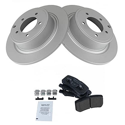 TRQ Rear Ceramic Brake Pads & G-Coated Rotor Kit - style: BKA14728