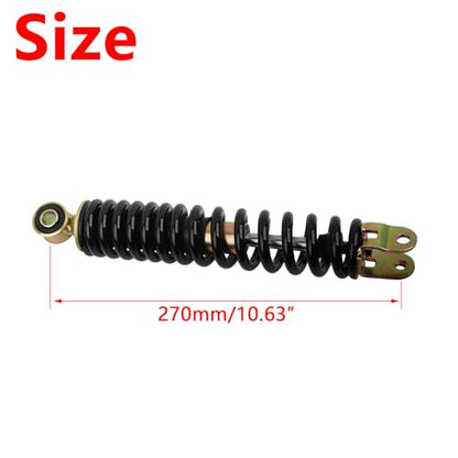 Minho Motorcycle Rear Shock Assembies 270MM/10.63" Compatible with Chinese GY6 50cc Scooter Mopeds Taotao ATM50 - size: 270mm