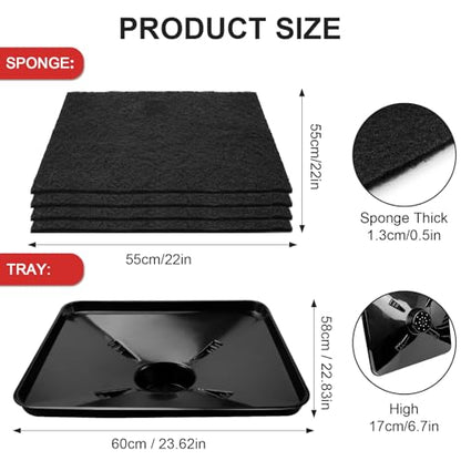 17892 Transmission Drain Pan for Lisle and 4 Pcs 22'' Oil Drain Splash Pad