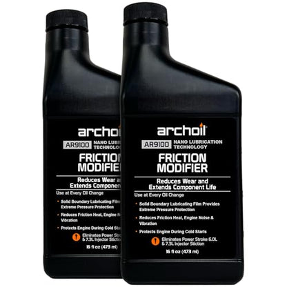 Archoil AR9100 Friction Modifier Value Pack - Two 16oz Bottles of AR9100 for Two Powerstroke Treatments… - size: AR9100 (16oz) - 2 Pack
