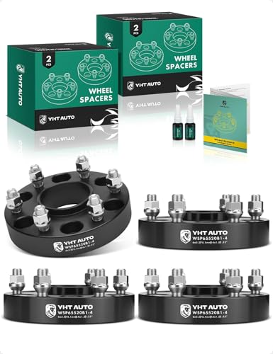 YHTAUTO 6x5.5 Hub Centric Wheel Spacers 1.25 Inch for Chevy, GMC, Cadillac - color: Black, size: 1.25 Inch(4PCS)