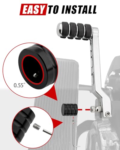 Heel/Toe Shifter Shaft Cap End Cover Compatible with Harley 1986-2017 FL Softail, 1988-2025 Touring Road King Street Electra Glide, 2008-later Trike Models (Black) - color: Black