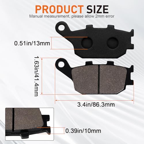 Front and Rear Brake Pads VTX 1300 for Honda Shadow 1100 Shadow Sabre 1100 Interstate 1300 Stateline 1300 VTX1300C VTX1300R VTX1300S