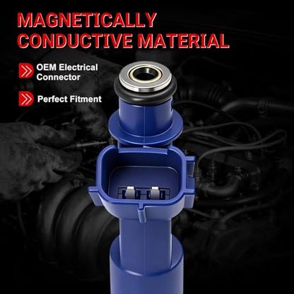 Set of 4 Fuel Injectors 232500D050 Compatible with Pontiac Toyota - size: 232500D050