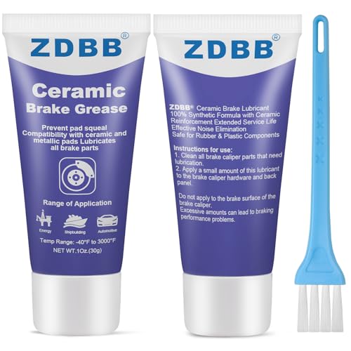ZDBB Ceramic Brake Caliper Grease Synthetic Formula with Ceramic Reinforcement LifeEffective Noise EliminationSafe for Rubber & Plastic Components,1oz(2pcs) - color: Ceramic Brake Parts Lubricant, size: 1 oz (2-Pack)