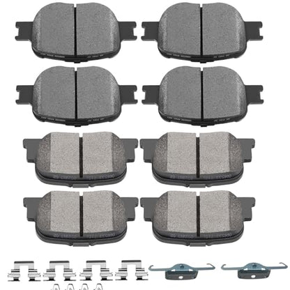 Ceramic Brake Pads Kits,SCITOO 8pcs Brakes Pads Set Fit For Scion For tC - size: Front-D817 & Rear-D835