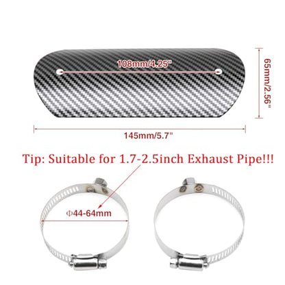 Exhaust Heat Shield Muffler Pipe Heat Cover Protector Guard Imitation Carbon Fiber Stainless Steel for Motorcycle Moped Pit Dirt Bike ATV Scooter (H) - size: H