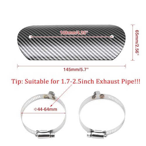 Exhaust Heat Shield Muffler Pipe Heat Cover Protector Guard Imitation Carbon Fiber Stainless Steel for Motorcycle Moped Pit Dirt Bike ATV Scooter (H) - size: H