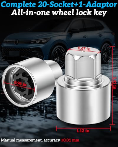 524 Wheel Lock Key,Lug Nut Key for Volkswagen - style: volkswagen wheel lock key