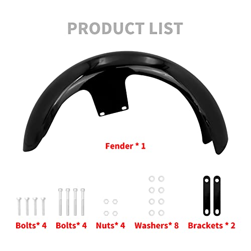 21-Inch Front Fender Fit for Harley Touring 1996-2023 - size: For 21" 120 R21 Gloss Black