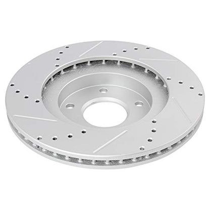 TRQ Performance Front and Rear Brake Rotor Set G Coated Drilled and Slotted - style: BRA15035
