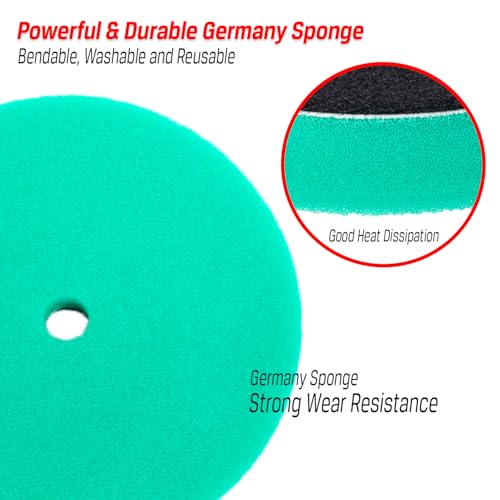 3pcs 7 inch Polishing Pads for Orbital Sander, 7'' Orbital Buffing Pads Hook and Loop Foam Buffer Pad Set for Cutting, Compounding, Polishing and Waxing, almohadillas de pulido para lijadora Orbital - size: 7 inch
