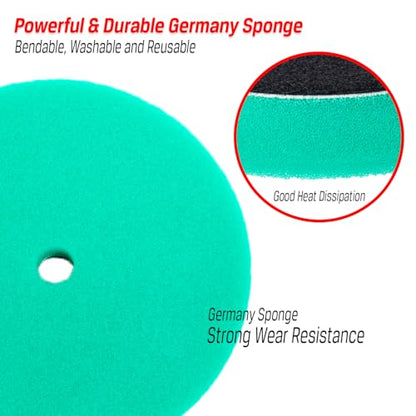 3pcs 7 inch Polishing Pads for Orbital Sander, 7'' Orbital Buffing Pads Hook and Loop Foam Buffer Pad Set for Cutting, Compounding, Polishing and Waxing, almohadillas de pulido para lijadora Orbital - size: 7 inch