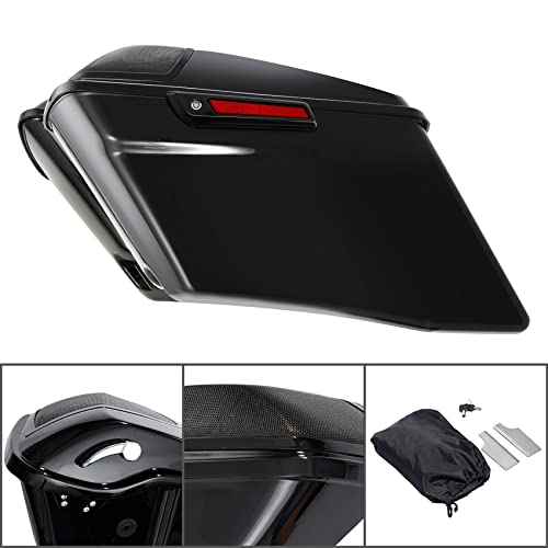TCT-MOTORPARTS 4" Extended Hard Saddlebags Fits for Harley Touring CVO - color: Vivid Black w/ Black Latches