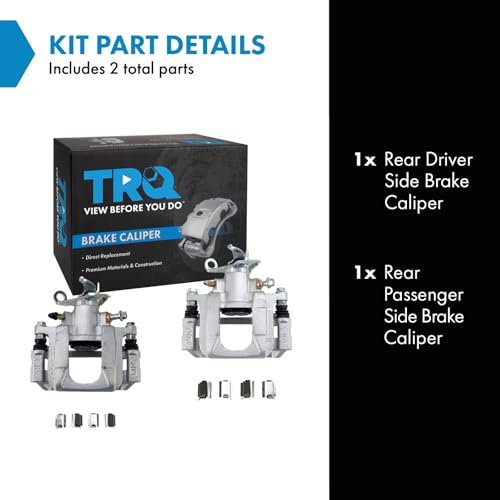 TRQ Rear Brake Caliper Set Zinc Coated Brackets Hardware - color: Replacement, size: CLA31941