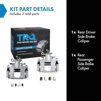 TRQ Rear Brake Caliper Set Zinc Coated Brackets Hardware - color: Replacement, size: CLA31941