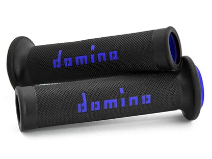 G2 by Domino Moto GP Motorcycle Grips for 7/8" (22mm) Handlebar (Pair) - color: Black / Blue
