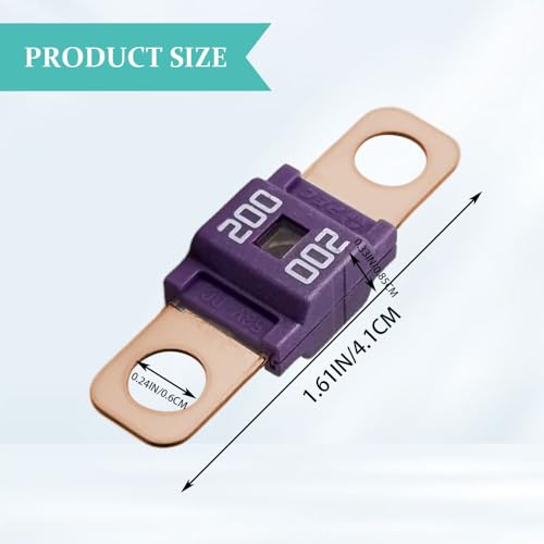 3PCS AMI/Midi Fuse, High Current 200A, Bolt-on Fuse Universal for Cars, Trucks, Construction Vehicles, Agricultural Machinery, Caravans, Passenger Cars, Electrocar Golf Cart (200A) - color: 200A