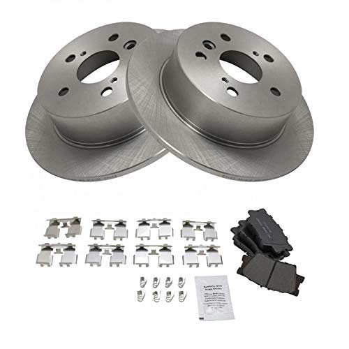 TRQ Rear Brake Pad and Rotor Set Ceramic Solid Rotors - style: BKA11110