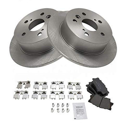 TRQ Rear Brake Pad and Rotor Set Ceramic Solid Rotors - style: BKA11110