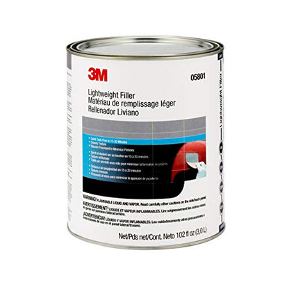 3M Lightweight Body Filler, 05801, 1 Gallon - size: 128 Fl Oz (Pack of 1), style: 05804