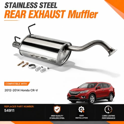 54911 Stainless Steel Rear Exhaust Muffler for 2012-2014 Honda CR-V CRV4 - size: 2012-2014 Honda CR-V